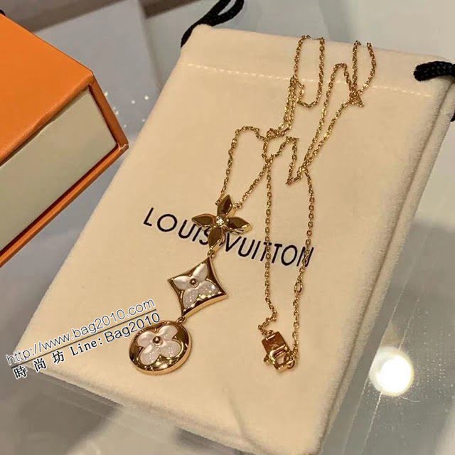 Louis Vuitton新款飾品 路易威登經典三花項鏈 LV天然白貝母四葉草鎖骨鏈  zglv2139